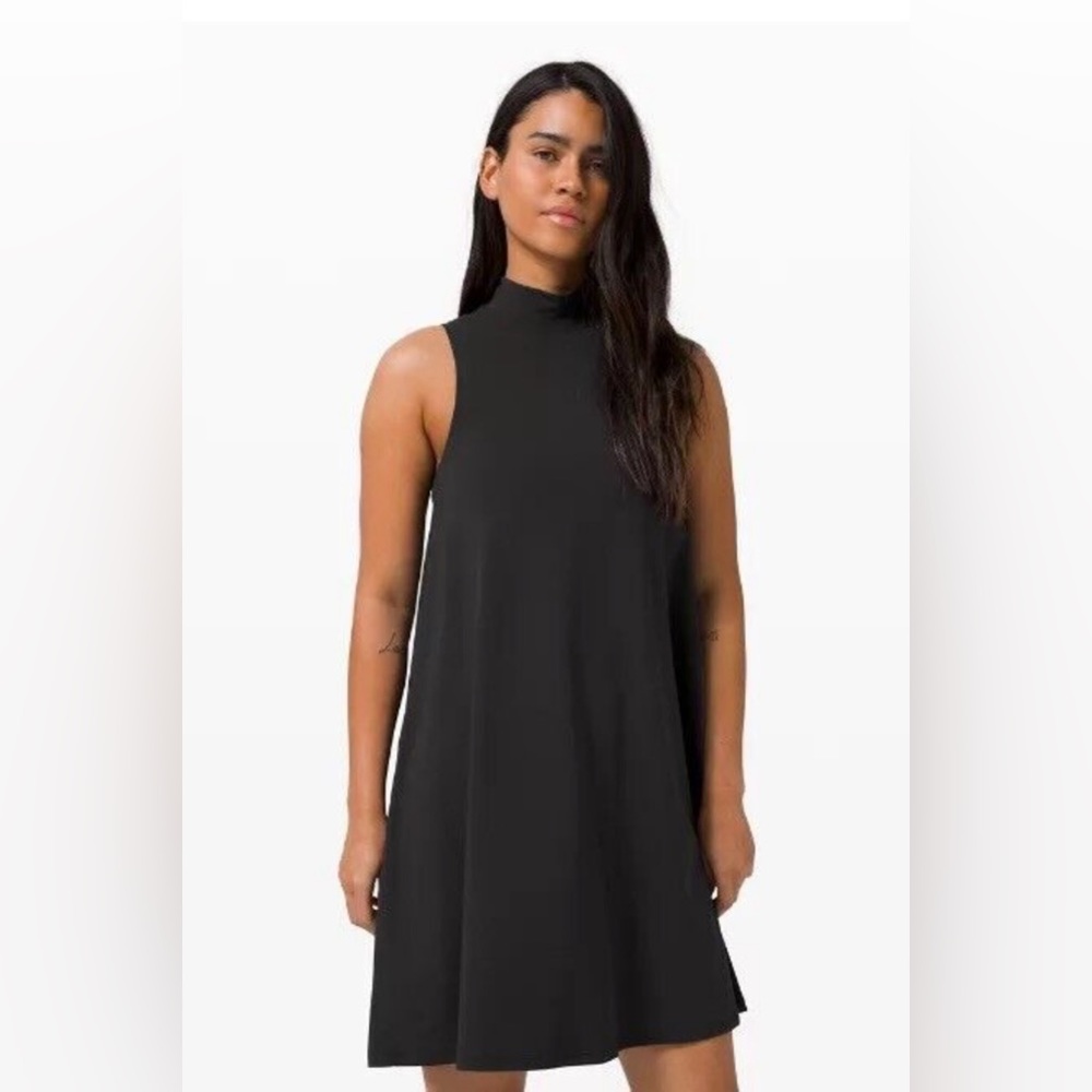 Lululemon Lulu All Aligned A-line dress black size 4 nwot